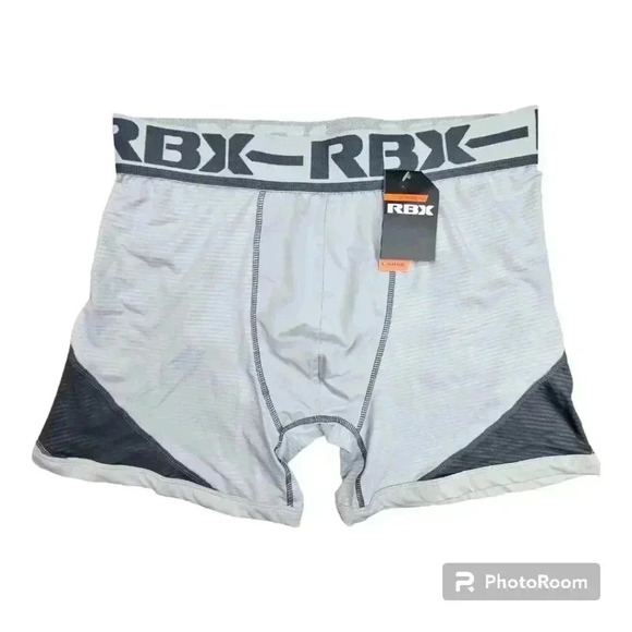 RBX Boxer Briefs light&dark gray 6" inseam NWT Large or XL - Picture 1 of 7